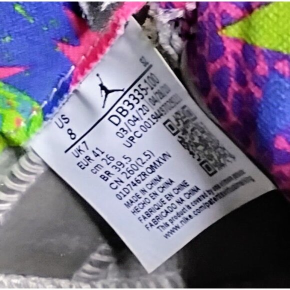 Air Jordan 5 Retro White Multi-Color Sneakers Size 8 Mens Athletic Shoes - Picture 5 of 7